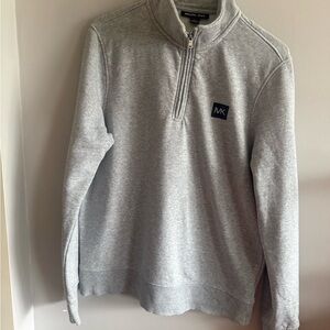 Michael Kors Light Gray Zip-Up Sweater